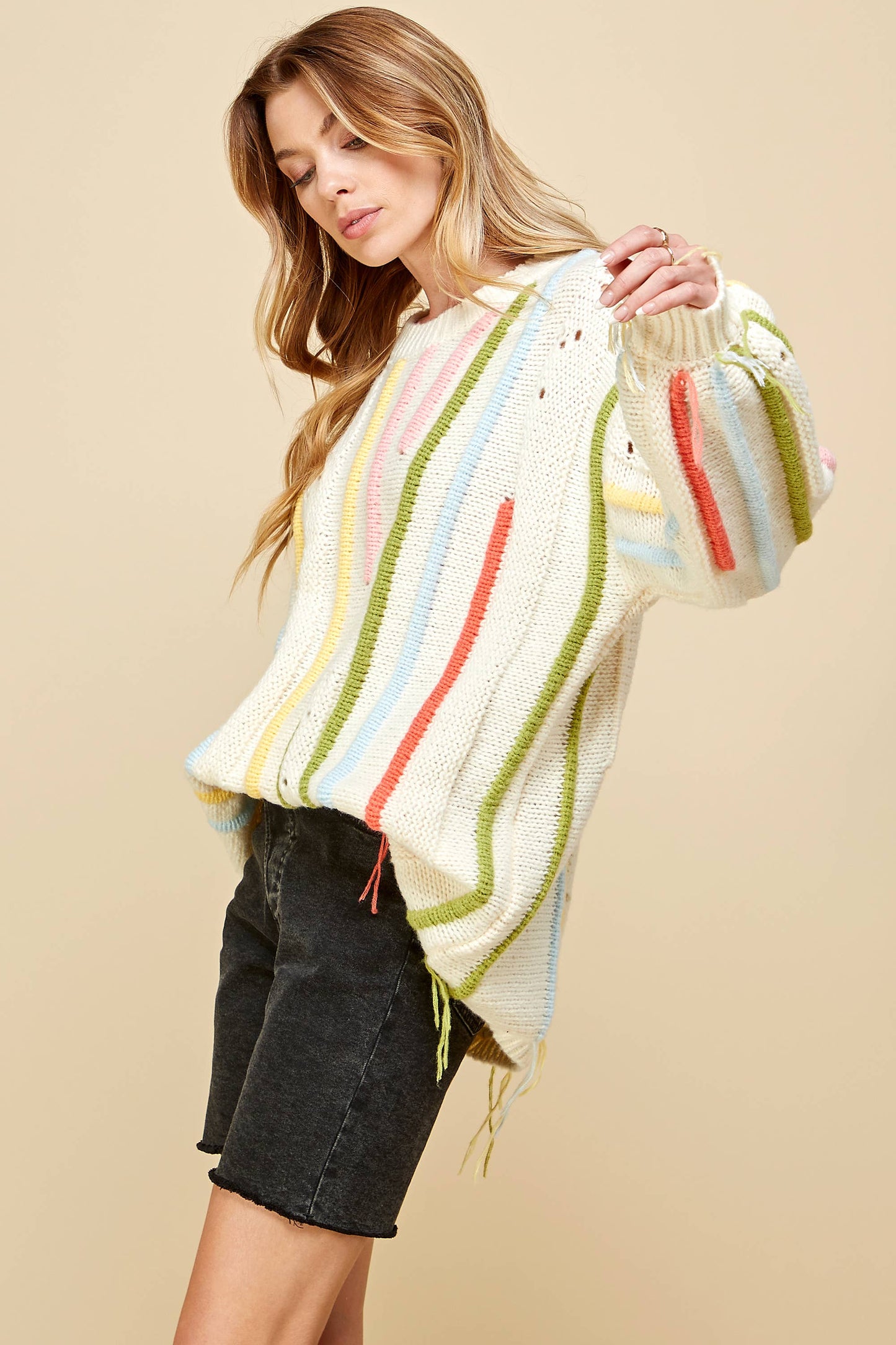 STRIPED SWEATER: Cotton Candy
