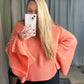 Slit Flare Sleeve Sweater in Candy Orange