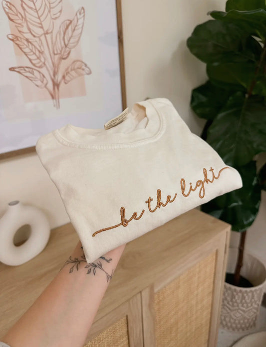 Embroidered Be The Light Comfort Colors Tee