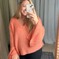 Slit Flare Sleeve Sweater in Candy Orange