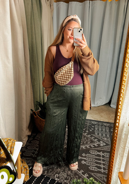 Broomstick Palazzo Pants in Classic Olive