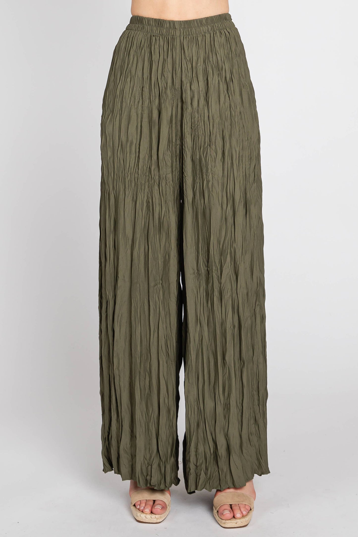 Broomstick Palazzo Pants in Classic Olive